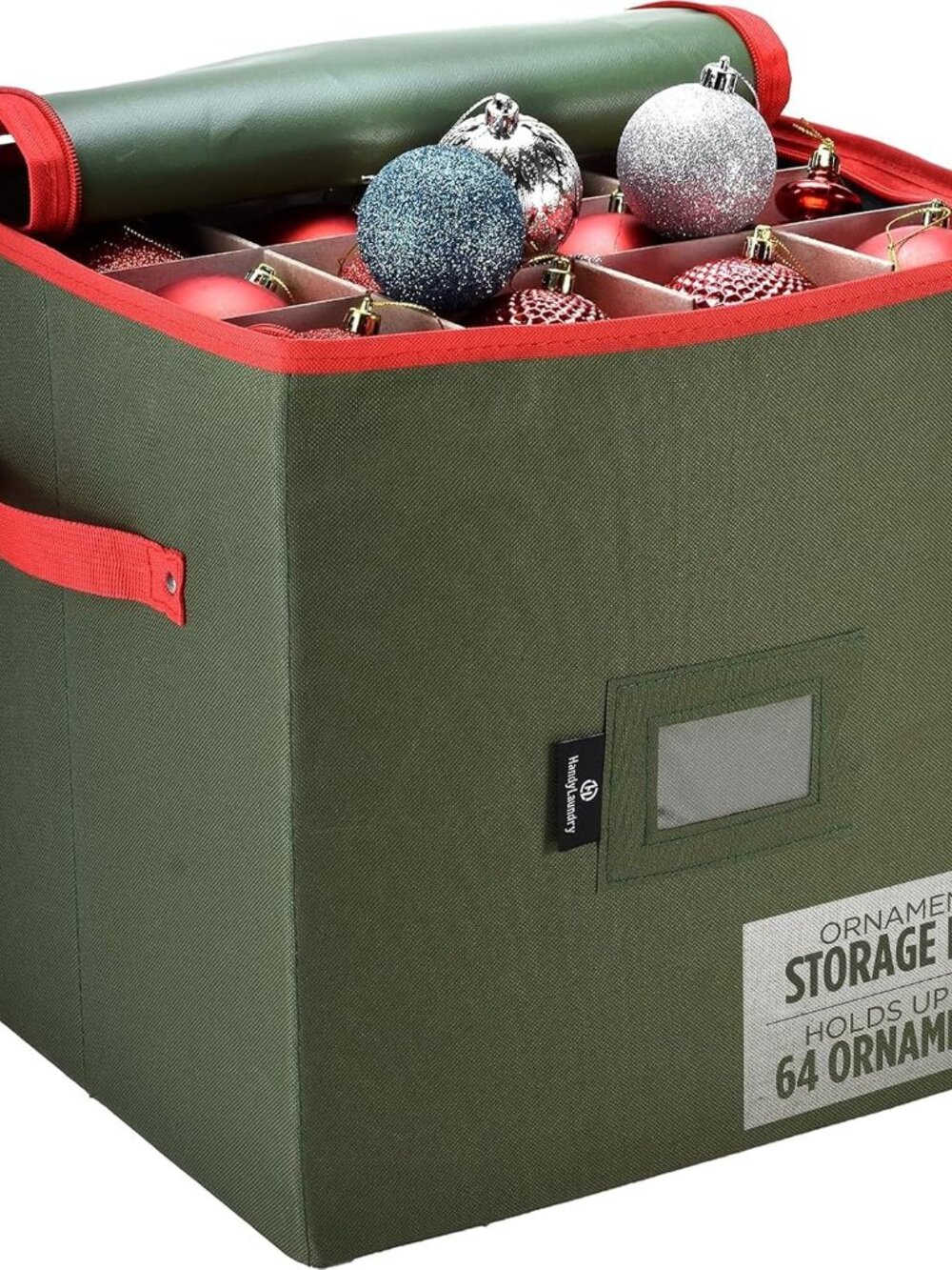Christmas Ornament Storage, Stores up to 64 Holiday Ornament, Adjustable Divider